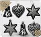 Inge-glas Inge Christmas Kersthangers figuurtjes - 12x - Zwart - 9 cm - Kunststof