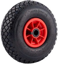 Benson brokwielen Kruiwagenwiel Bolderkarwiel Steekwagenwiel met luchtband 3.00-4 Asgatdiameter 20mm rollager Hoogte wiel 26cm