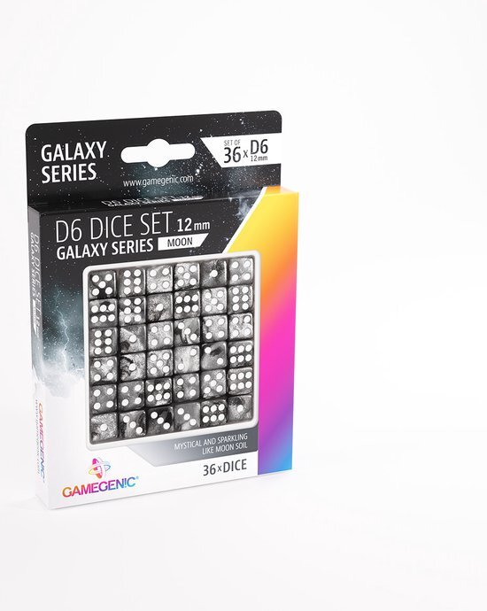 GameGenic D6 Dice Set - Galaxy Series Moon (36 stuks)