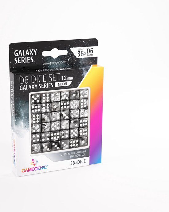 Gamegenic D6 Dice Set - Galaxy Series Moon (36 stuks)