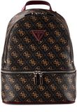 GUESS rugzak Follie Travel Small Backpack Brown Logo donkerbruin