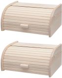 Fackelmann Set van 2 houten broodtrommels Boissellerie