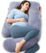 Momcozy - Coussin de grossesse en U - Velours - Gris foncé