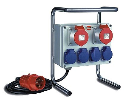 Brennenstuhl 1153750 Stekkerdoos - 2m - Zwart/Blauw/Rood/Zilver