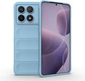 Techsuit Hoesje geschikt voor Xiaomi Poco F6 Pro - Magic Shield Silicone Back Cover - Blauw