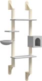 vidaXL Poteau griffoir mural 180 cm gris clair