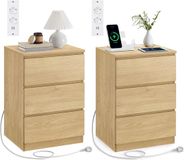 Vasagle Nachtkastje – Modern – 3 lades – Strogeel