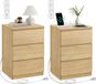 Vasagle Table de chevet – Moderne – 3 tiroirs – Jaune paille