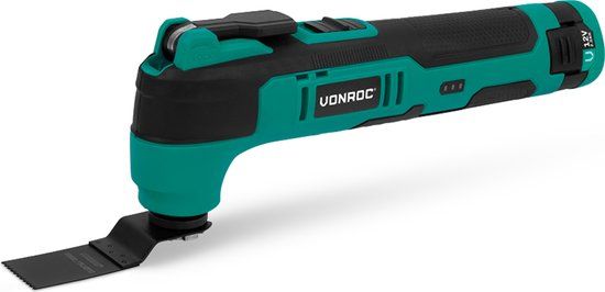 VONROC Accu Multitool 12V - met schraapmes, invalzaagblad, schuurzool en schuurpapier - Incl. Accu en usb-c kabel