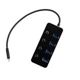 Type-C hub met 4 USB 3.1-poorten, 4 knoppen