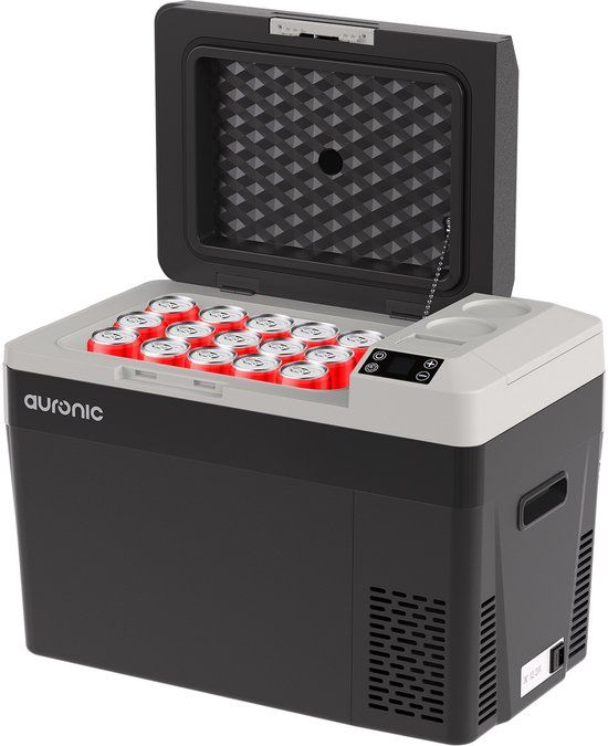 Auronic Elektrische Koelbox - Frigobox - Compressor - 12V 230 Volt - Camping Koelkast - Auto - 30L - Zwart/Grijs