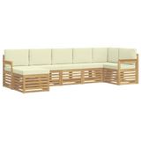 vidaXL - Buiten - bank - set - 7 - st - Wit - en - crèmekleurig