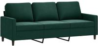 vidaXL Driezitsbank 180 cm fluweel donkergroen
