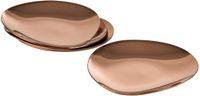 APS PEBBLES 40794 Set van 4 roestvrijstalen borden met PVD-coating, 9 x 9 cm, hoogte 1 cm, koperlook