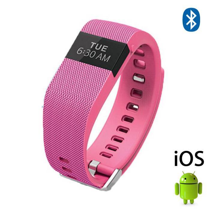 Stuff Certified TW64 Smartband Sport Smartwatch Smartphone Horloge OLED iOS Android Roze