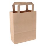 White label Papieren draagtas bruin 180 x 220 x 80 mm (250 stuks)