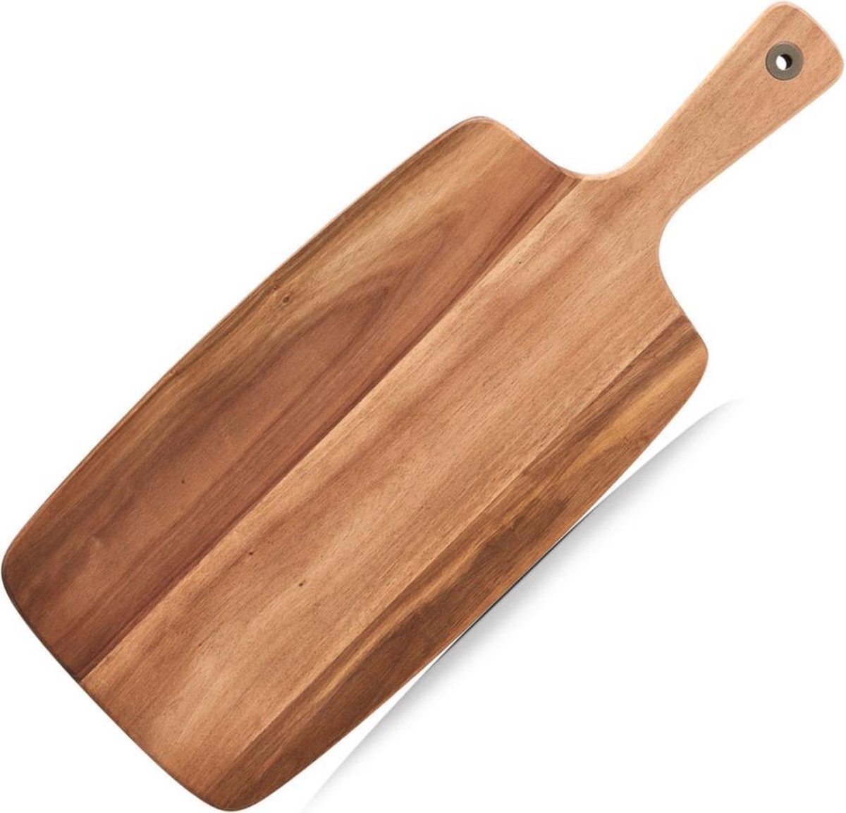 ZELLER 1x Rechthoekige acacia houten snijplanken met handvat 52 cm - - Keukenbenodigdheden - Kookbenodigdheden - Snijplanken/serveerplanken - Houten serveerborden - Snijplanken van hout
