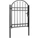 Acier Noir Portail De Clôture Assen Avec Partie Supérieure Cintrée 102 x 125 cm