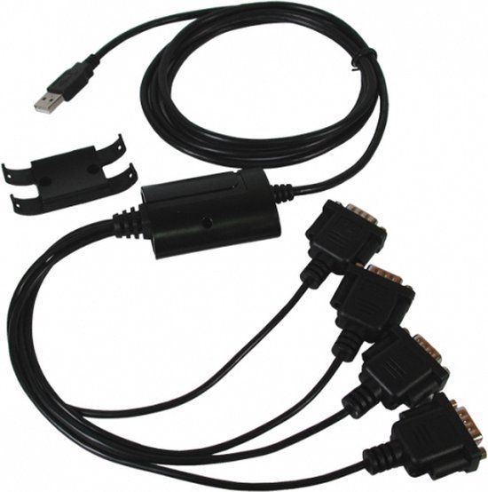 Exsys EX-1324 USB 2.0 naar 4x RS-232 adapterkabel, 2m