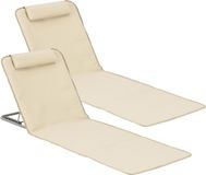 en.casa Strandmat Donostia met rugleuning set van 2 beige