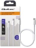 Qoltec Serie - USB Type-C Kabel - 60W - QC 3.0 - PD - 1m - Wit