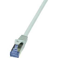 LogiLink RJ45 Netwerk Aansluitkabel CAT 6A S/FTP 1 m Grijs Vlambestendig Snagless