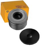 HELLA 9XU 358 038-271 Dynamovrijloop - Schroefdraadmaat: M16x1,5 - Aantal groeven: 6 - Met kap