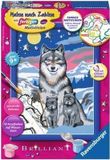 Ravensburger CreArt 27784 - Sweet Wolf Family - Schilderij op nummer voor kinderen vanaf 9 jaar, schilderset met lijst, penseel en acrylverf, cadeau voor meisjes en jongens, met glitter