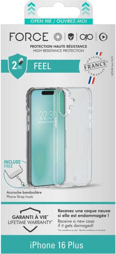Force Case iPhone 16 Plus Hoesje - Versterkt, Transparant