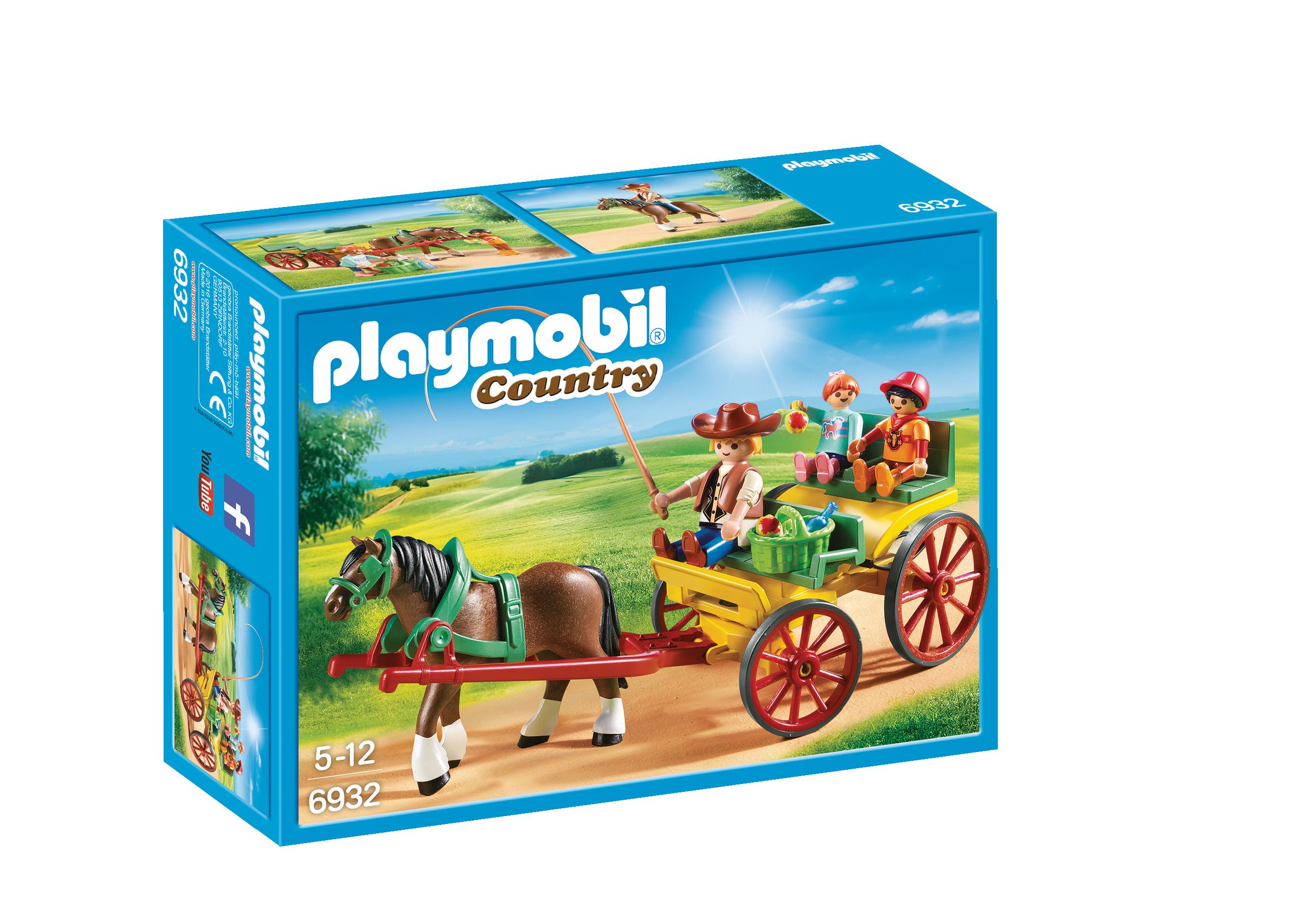 PLAYMOBIL Country Paard en kar - 6932 - Actie/Avontuur Speelgoedset - 4+ Jaar