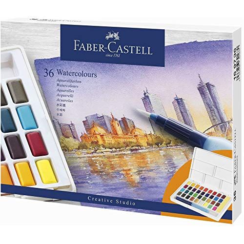 FABER-CASTELL Aquarelverfset, aquareldoos met 36 kleuren