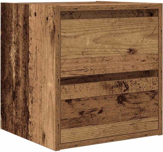 VidaXL Nachtkastje wandgemonteerd 38x34x40 cm oud houtkleurig