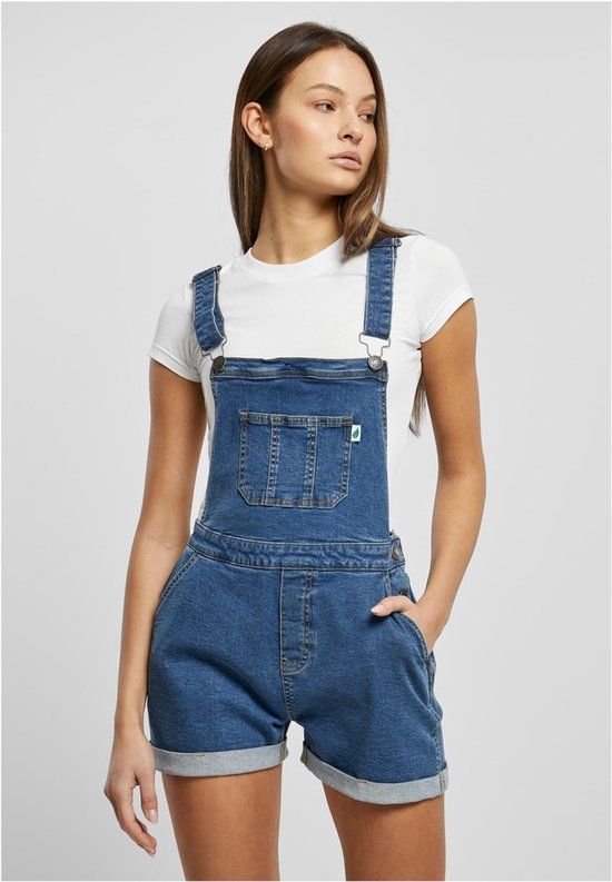 Urban Classics Organic Short Tuinbroek Dames Blauw XS