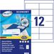 Europe100 ELA039 universele etiketten (1.200 zelfklevende etiketten, formaat 97 x 42,3 mm op DIN A4, zelfklevende afzenderstickers, bedrukbare adreslabels, 3659) 100 vellen, wit