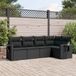 Prolenta Maison Exclusive - Tuinset voor in de tuin, bestaande uit 5 delen met kussens, zwart, gemaakt van polyrotan