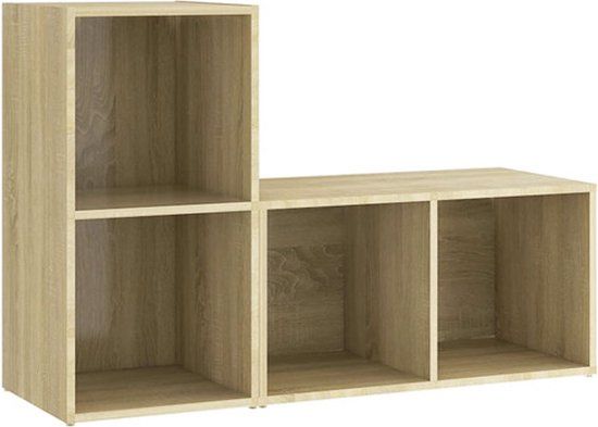 vidaXL Tv-meubelen - 2 stuks - 72x35x36,5 cm - Bewerkt hout - Sonoma eikenkleurig