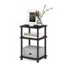 Furinno Just 3-Tier Turn-N-Tube bijzettafel, bijzettafel, nachtkastje, Americano/zwart