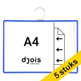 Djois Informatiekader met Haak A4 Liggend Blauw (5 stuks)