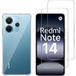 Phonillico® Schokbestendige hoes voor Xiaomi Redmi Note 14 4G (Europese versie) en 2 gehard glazen schermbeschermers