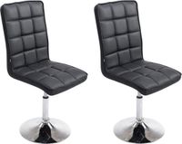 CLP Peking Set van 2 Eetkamerstoelen - Kunstleer zwart