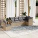 Maison Exclusive - Ensemble de meubles de jardin 6 pièces avec canapé et coussins, beige, en polyrotin