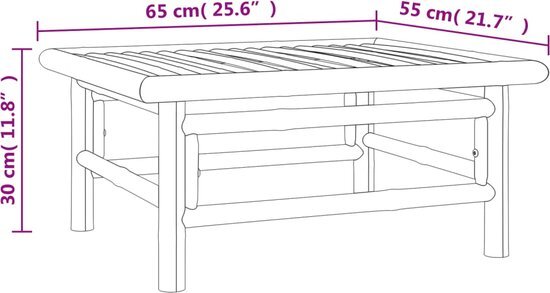 vidaXL 12-delige Loungeset met kussens bamboe groen