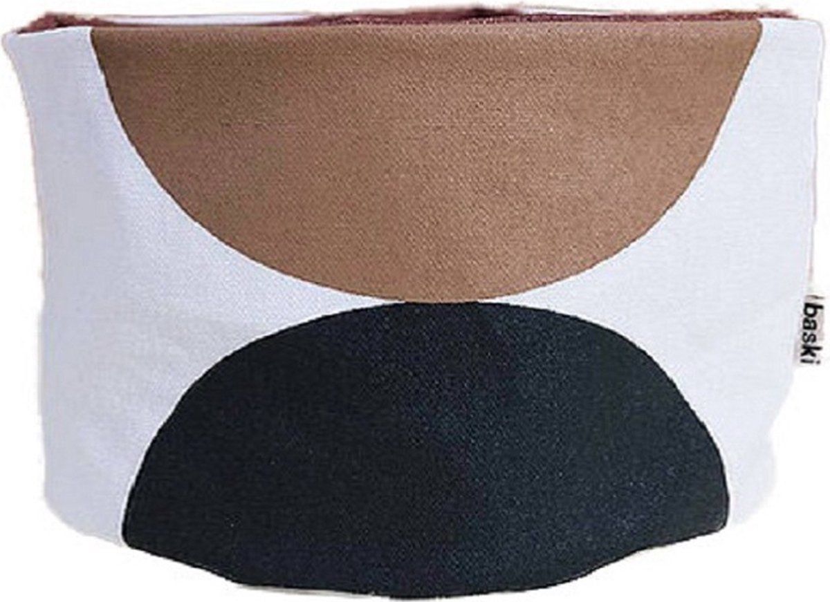 Floz bloempot - gerecycled katoen - 18 cm - zwart/wit/bruin
