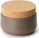 Continenta pot en céramique avec couvercle en liège, pot de conservation, boîte de stockage, céramique / liège, taupe mat, Ø 13 x 10 cm