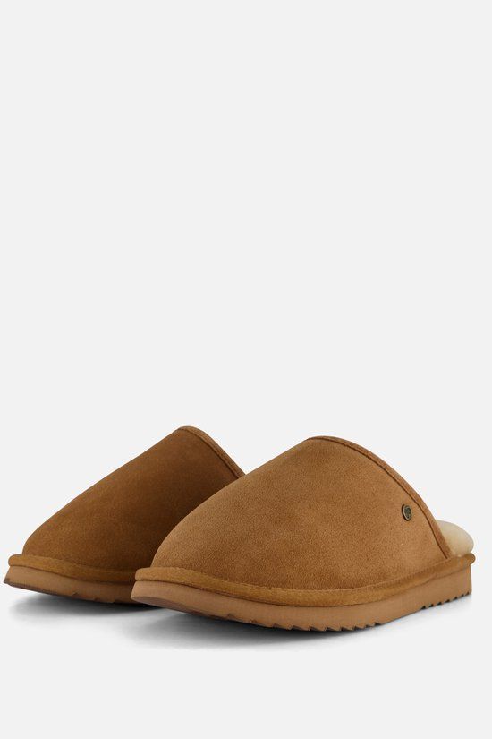 Warmbat Classic Unisex Suede Heren Sloffen - Cognac