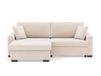 Canapé d'angle réversible convertible 4 places en velours côtelé beige