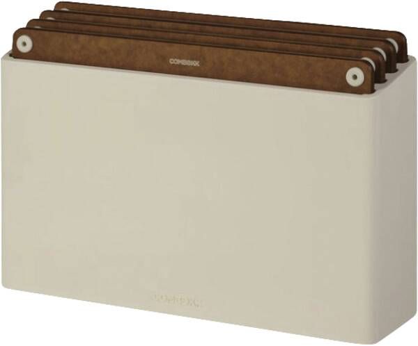 Diverse Marken Combekk Snijplankenset 4pcs - 100% Gerecycled ABS en FSC Geperst Hout - Antibacterieel - Vaatwasser bestendig - Bruin/Sand - 20x30 cm