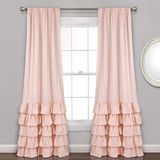 Lush Decor Raampaneelset voor woonkamer, eetkamer, slaapkamer (paar), polyester, rouge, 40" B x 84" L (Pack van 1)