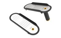 Fiskars Functional Form Groenteschaaf, Mandoline voor Snijden van Groente | Instelbare Snijdikte, Inklapbaar Standbeen, Roestvrijstalen mes/Kunststof handvat, Zwart/Oranje, 1079969