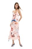 Desigual Jurk blauw / poederroze / rood